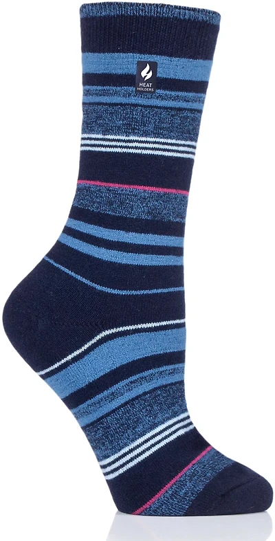 Heat Holders Women's Ultra Lite Heather Stripe Crew Socks