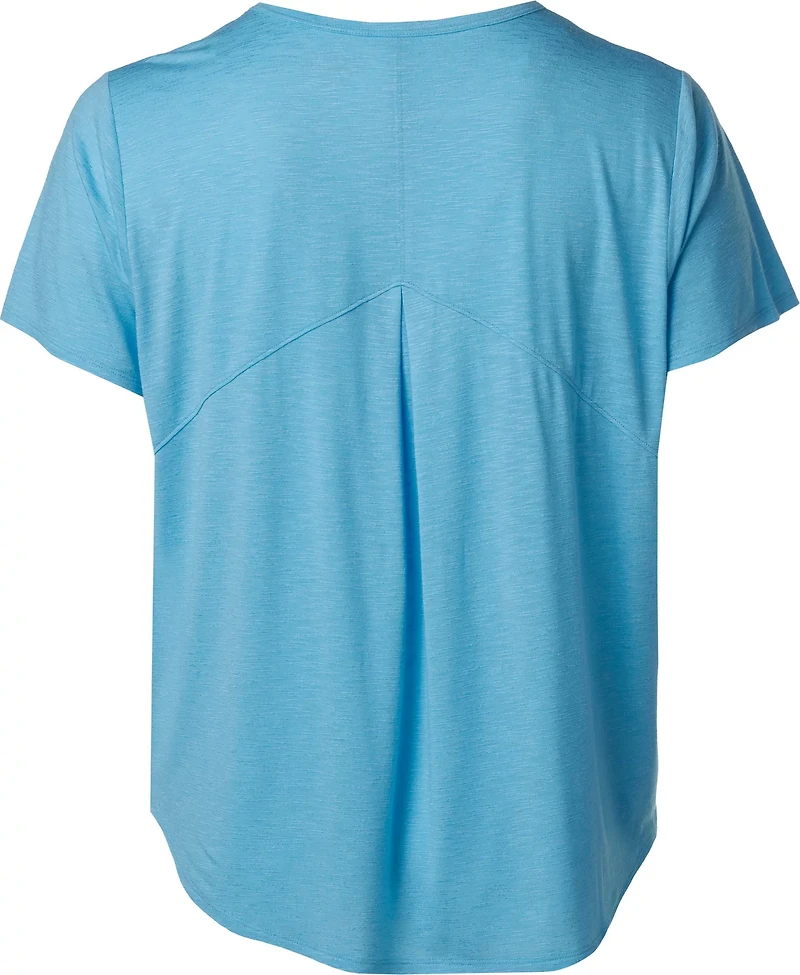 BCG Women's Plus Slub Back Pleat Short Sleeve T-shirt