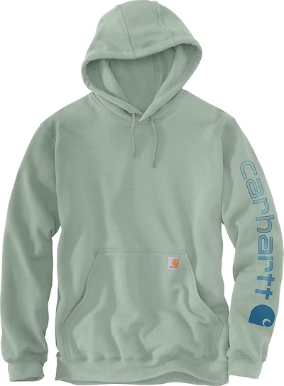 Carhartt Men's Loose Fit Midweight Signature Sleeve Logo Hooded Sweatshirt