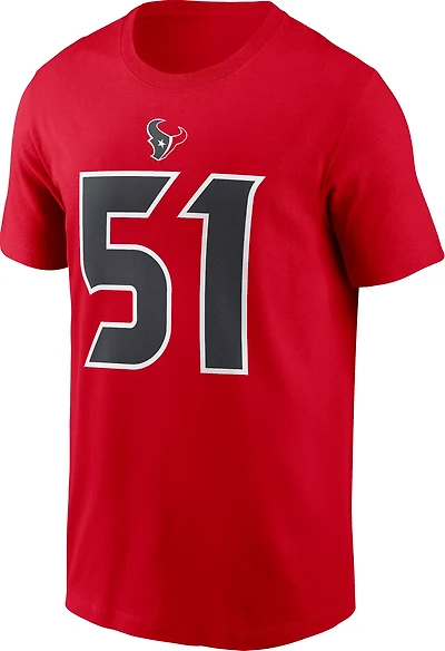 Nike Men's Texans Anderson JR 51 Wordmark Name & Number T-shirt