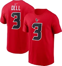 Nike Men's Texans Dell 3 Wordmark Name & Number T-shirt