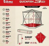 Eskimo QuickFish 3HD Insulated Pop-Up Portable Ice Fishing Shelter