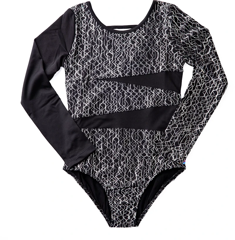 Rainbeau Moves Girl's Foil Long Sleeve Leotard