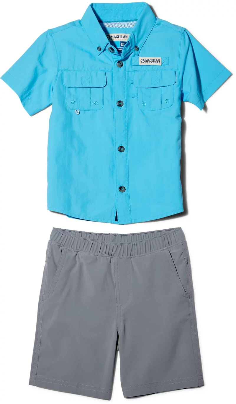 Magellan Outdoors Toddler Boys' Laguna Madre Short-Sleeve Shirt and Shorts Set