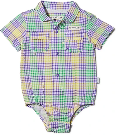Magellan Outdoors Infant Boys' Mardi Gras Gingham Seersucker Onesie