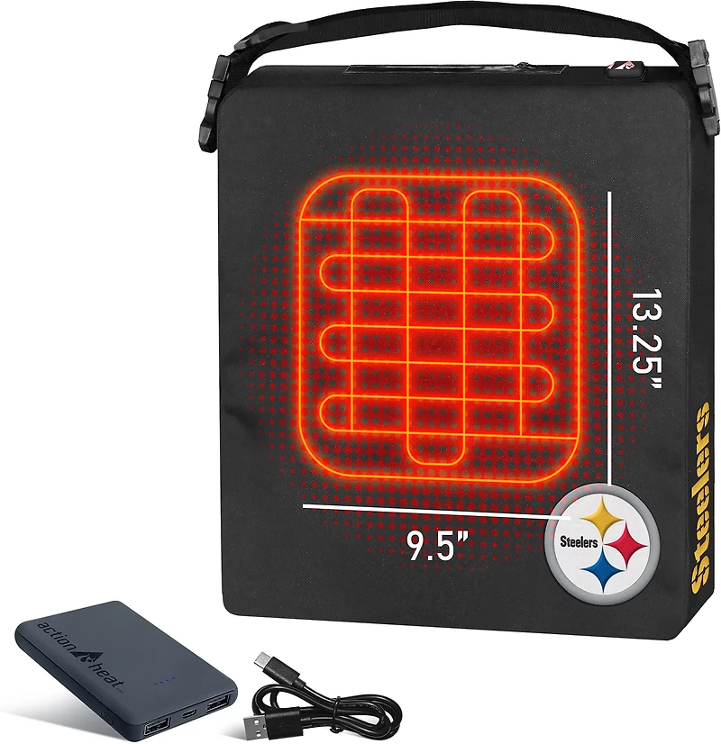 ActionHeat Steelers 5V Battery Heated Seat Cushion