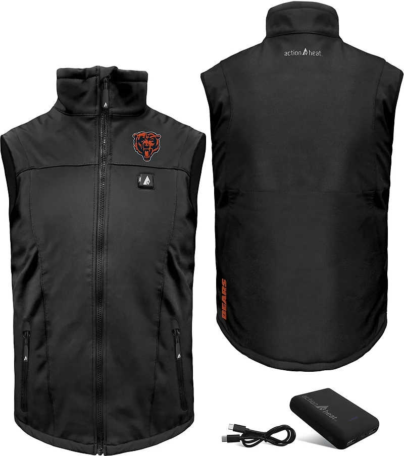 ActionHeat Men's Chicago Bears 5V Softshell Battery Heated Vest