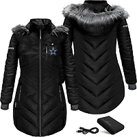 ActionHeat Women's Cowboys 5V Long Puffer Battery Heated Jacket