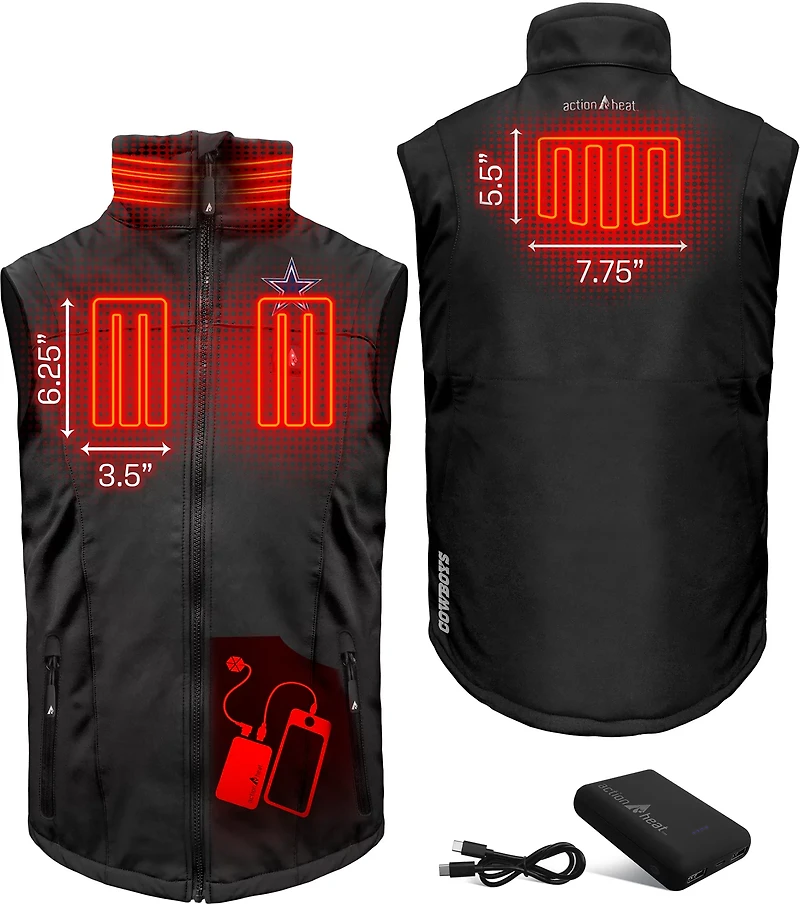 ActionHeat Men's Cowboys 5V Puffer Battery Heated Jacket