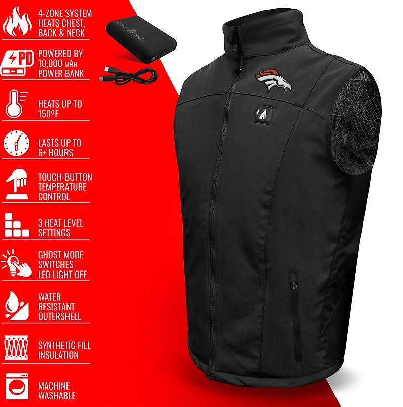 ActionHeat Men's Denver Broncos 5V Puffer Battery Heated Jacket