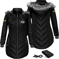 ActionHeat Women's Packers 5V Long Puffer Battery Heated Jacket