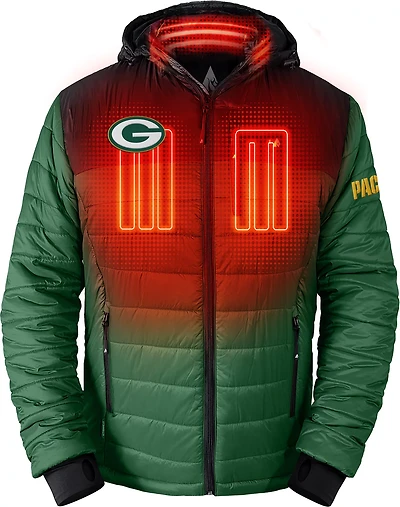 ActionHeat Men's Green Bay Packers 5V Puffer Battery Heated Jacket