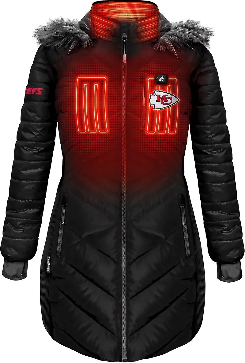 ActionHeat Women's Chiefs 5V Long Puffer Battery Heated Jacket