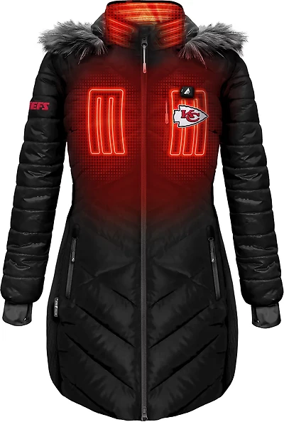 ActionHeat Women's Chiefs 5V Long Puffer Battery Heated Jacket