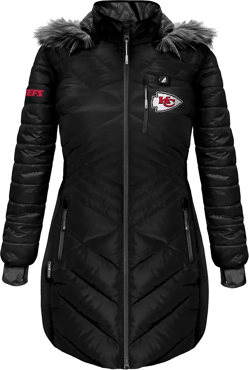 ActionHeat Women's Chiefs 5V Long Puffer Battery Heated Jacket
