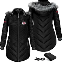 ActionHeat Women's Chiefs 5V Long Puffer Battery Heated Jacket