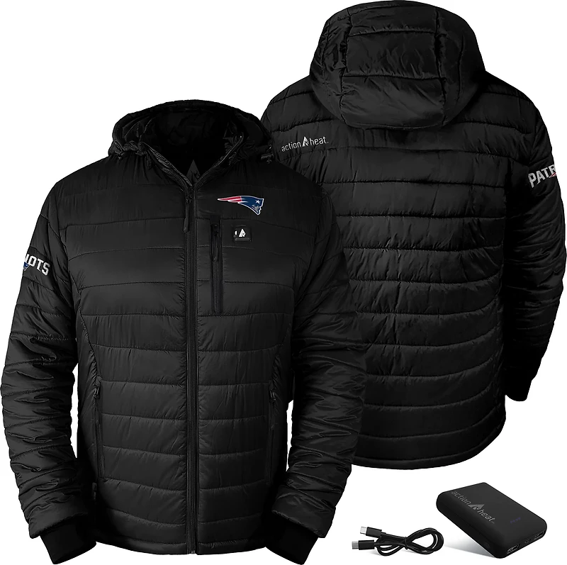 ActionHeat Men's New England Patriots 5V Puffer Battery Heated Jacket