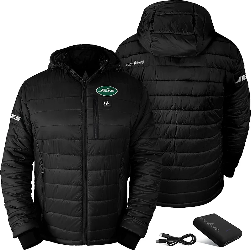ActionHeat Men's New York Jets 5V Puffer Battery Heated Jacket