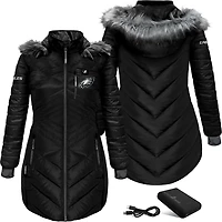 ActionHeat Women's Eagles 5V Long Puffer Battery Heated Jacket