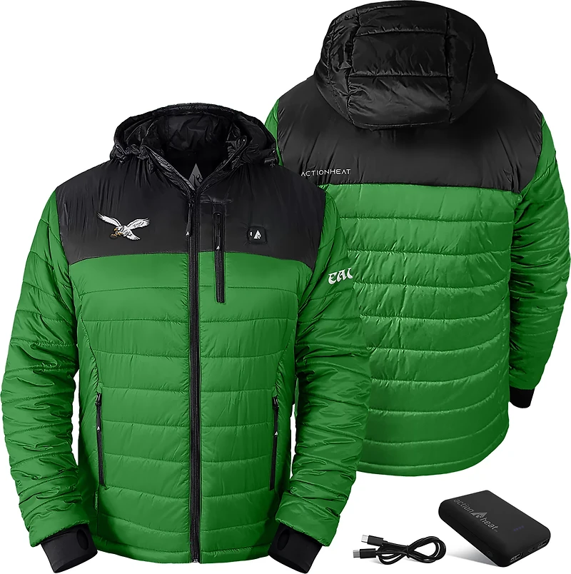 ActionHeat Men's Philadelphia Eagles 5V Puffer Battery Heated Jacket