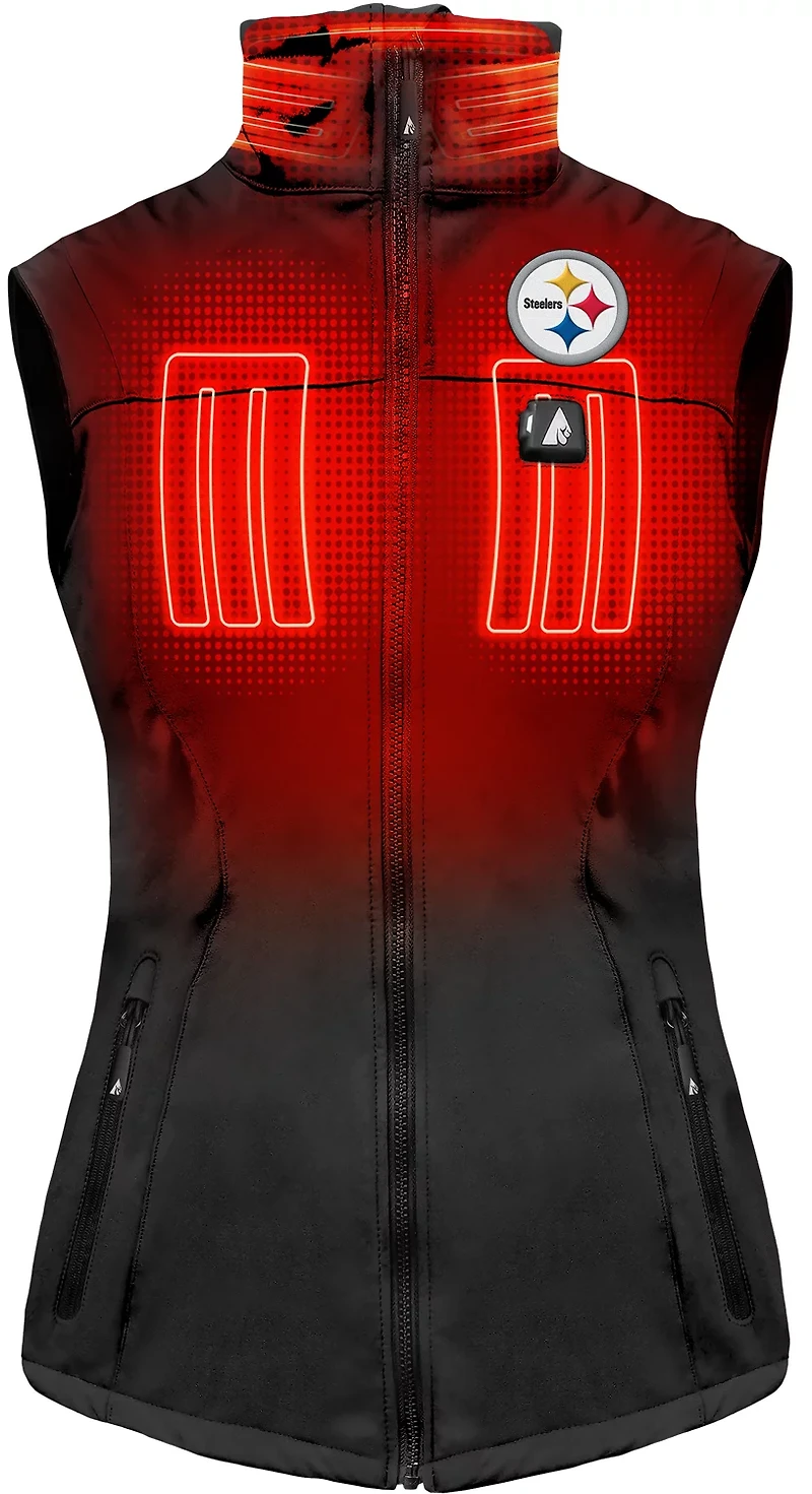 ActionHeat Women's Steelers 5V Softshell Battery Heated Vest