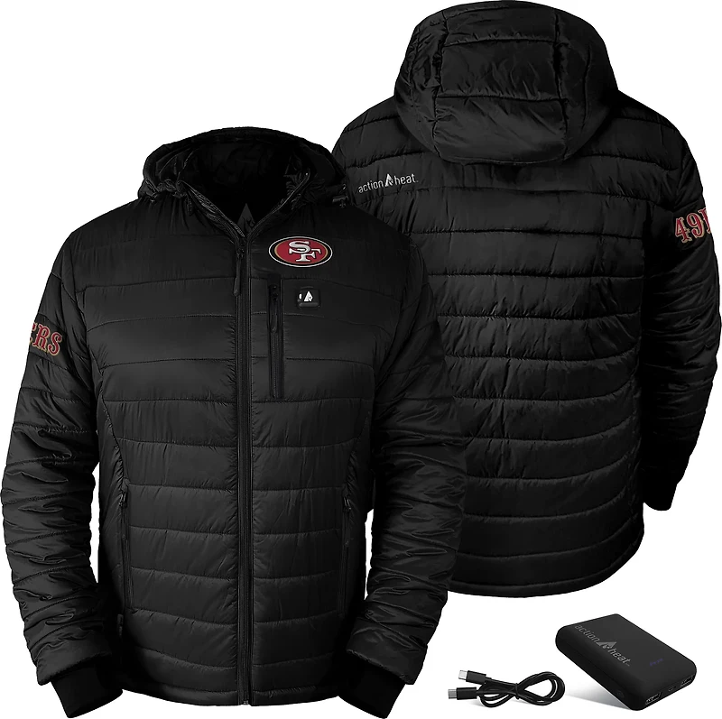 ActionHeat Men's San Francisco 49ers 5V Puffer Battery Heated Jacket
