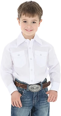 Wrangler Boys' Dress Western Snap Long Sleeve Shirt