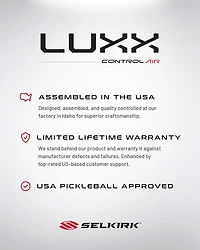 Selkirk Sport LUXX Control Air S2 Pickleball Paddle