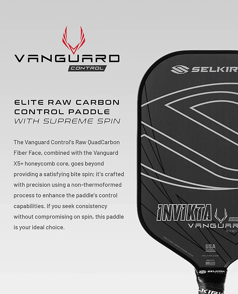 Selkirk Sport Vanguard Control Epic Pickleball Paddle