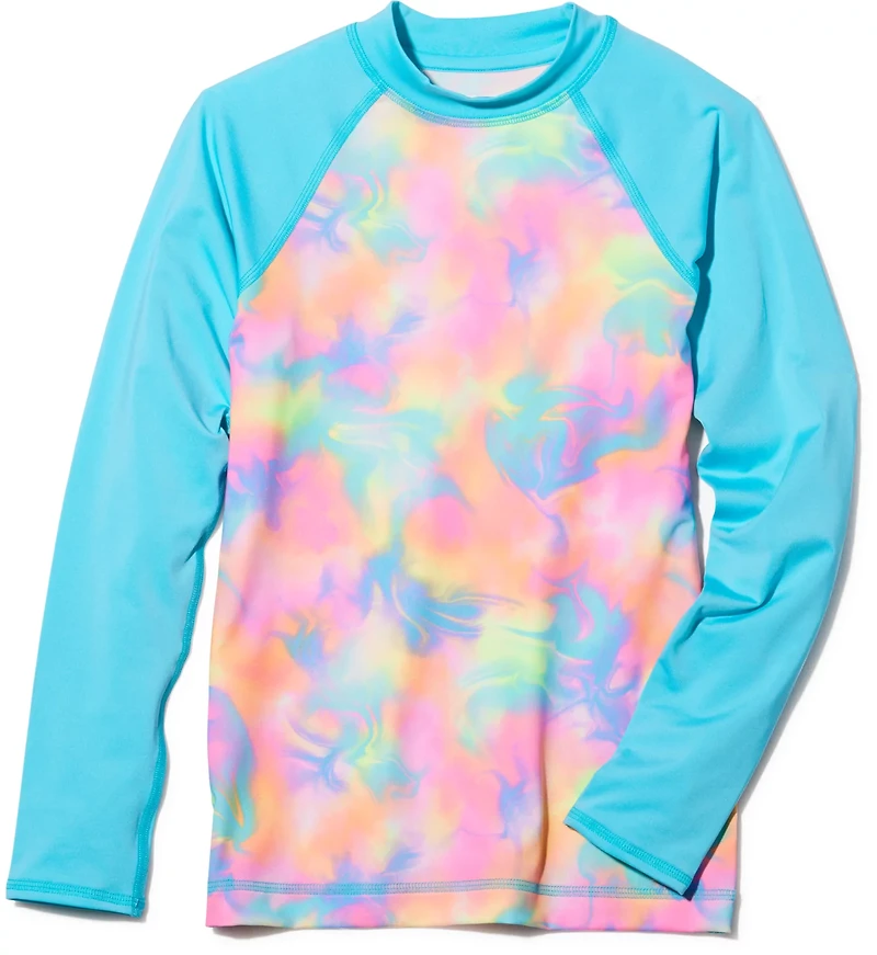 O'Rageous Girls' Leopard Printed Long Sleeve Rash Guard