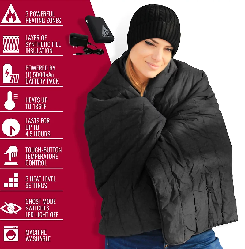 ActionHeat 7 Volt Battery Heated Throw Blanket