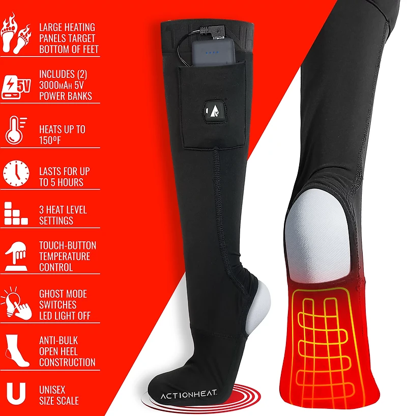 ActionHeat 5V Open Back Heated Sock Liner Cover