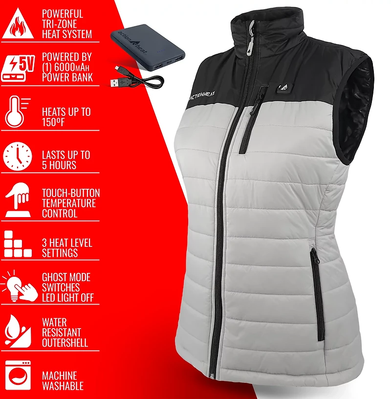 ActionHeat Women's 5V Pocono Battery Heated Puffer Vest