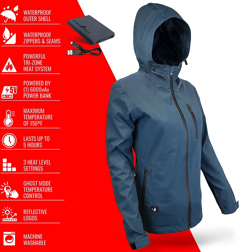 ActionHeat Women’s 5V Battery Heated Rain Jacket