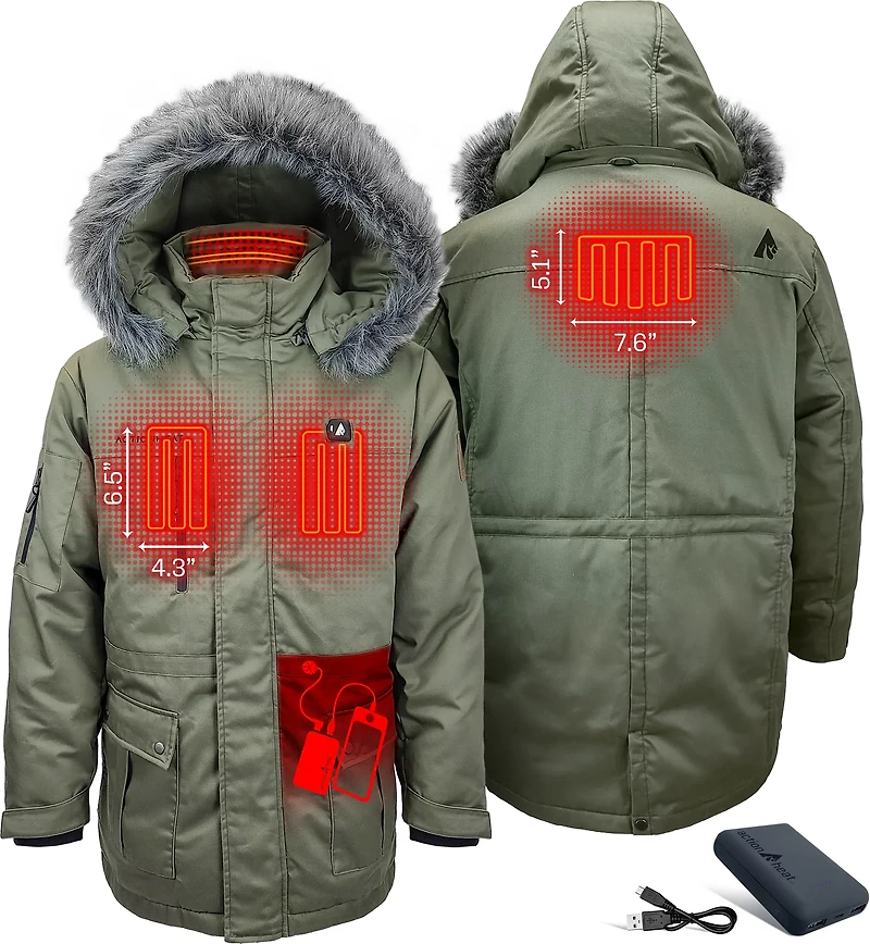 ActionHeat Men's 5V Battery Heated Parka Jacket
