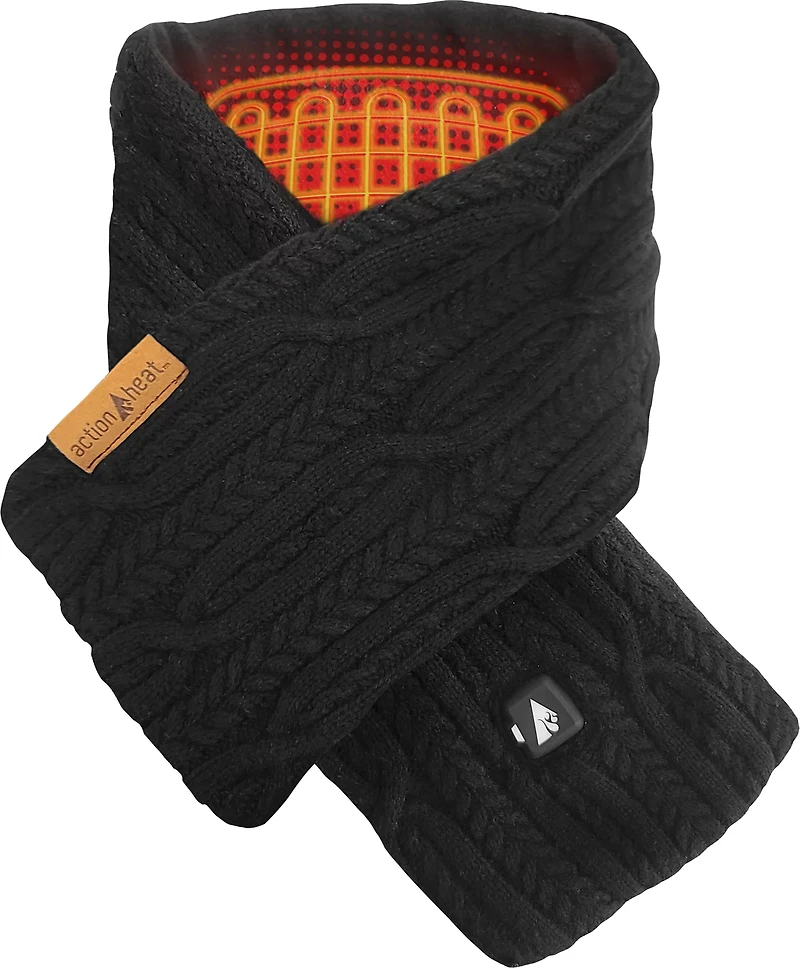ActionHeat Men's 5V Battery Heated Cable Knit Wrap Scarf