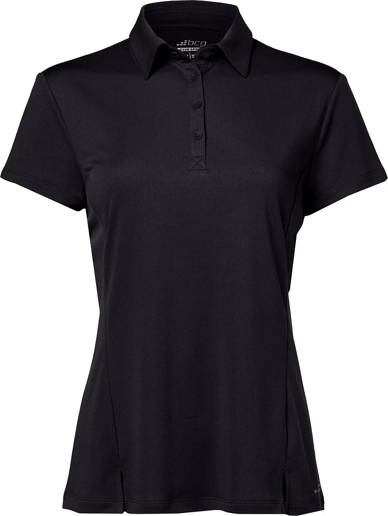 BCG Women's Tennis Button Short Sleeve Polo Shirt