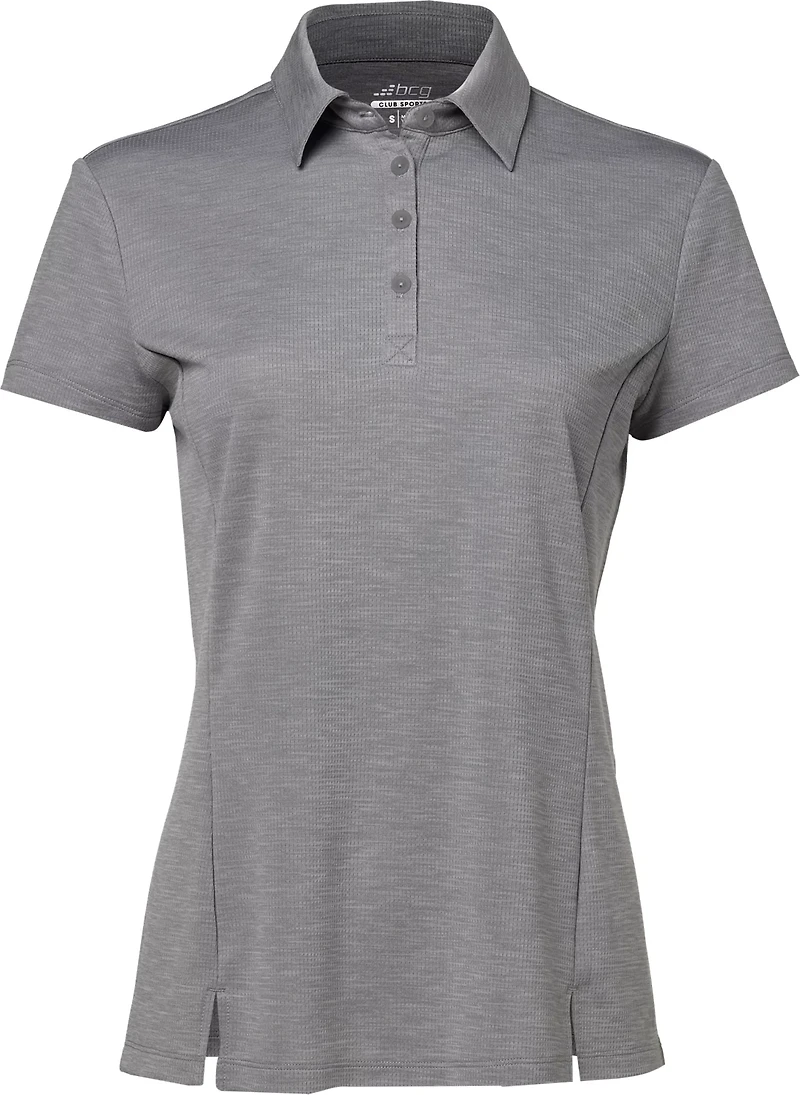 BCG Women's Tennis Button Short Sleeve Polo Shirt