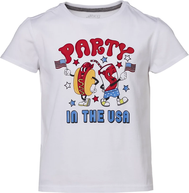 BCG Girls' Lifestyle Cotton USA Party Graphic T-shirt