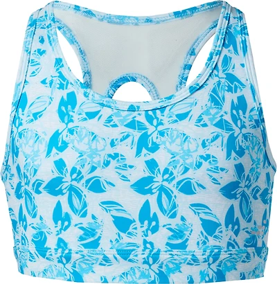 BCG Girls' Mesh Keyhole Printed Sports Bra