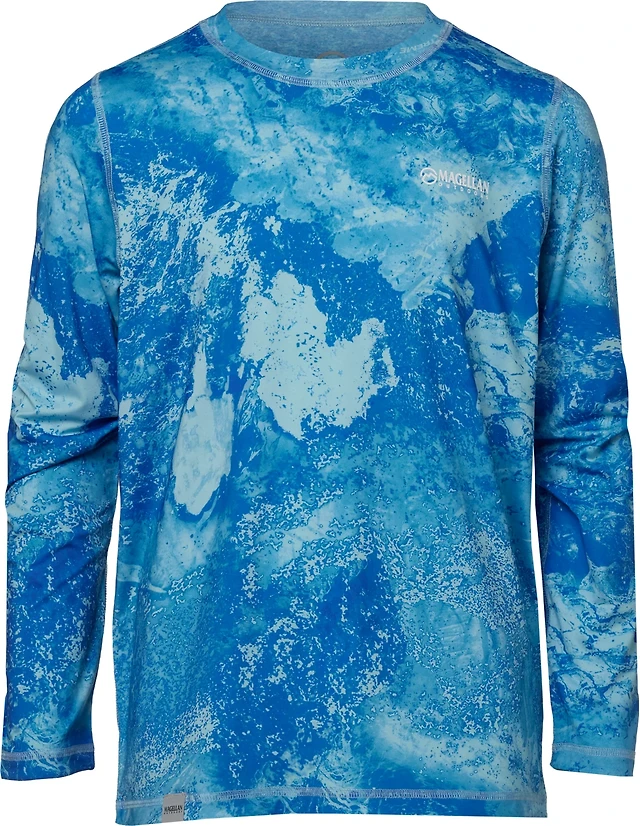 Realtree Fishing Shirts Long Sleeve Blue Camo T Shirt Mens