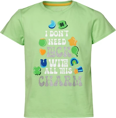 BCG Girls' Cotton Lucky GFX Short Sleeve T-shirt