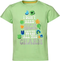 BCG Girls' Cotton Lucky GFX Short Sleeve T-shirt