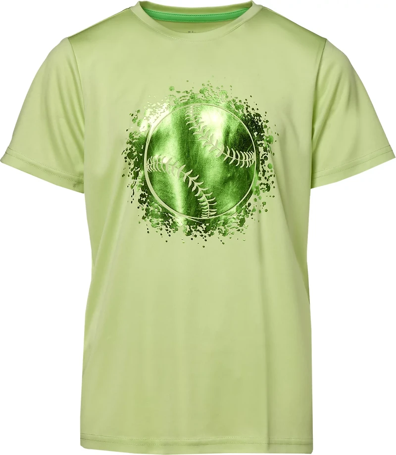 BCG Boys' Turbo Baseball Foil Short Sleeve Graphic T-shirt.