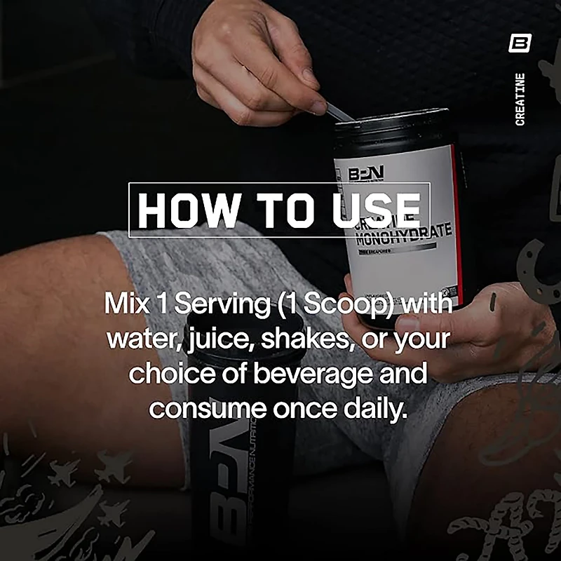 BPN Bare Performance Nutrition Creatine Monohydrate Creapure Pre-Workout Powder