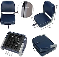 Leader Accessories High-Back Folding Boat Seats Set of 2