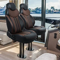 Leader Accessories High-Back Luxury Reclining Captain's Pontoon Boat Seat