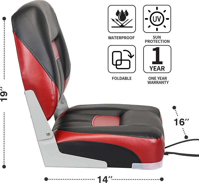 Leader Accessories Low-Back Folding Fishing Boat Seats Set of 2