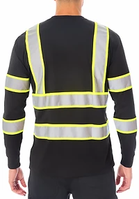Smith's Workwear Men's High Vis Reflective Safety Long Sleeve T-shirt