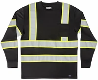 Smith's Workwear Men's High Vis Reflective Safety Long Sleeve T-shirt